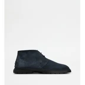 托德斯/Tod's Man 藍色 絨面皮革沙漠靴 XXM59K00D80RE08CU805