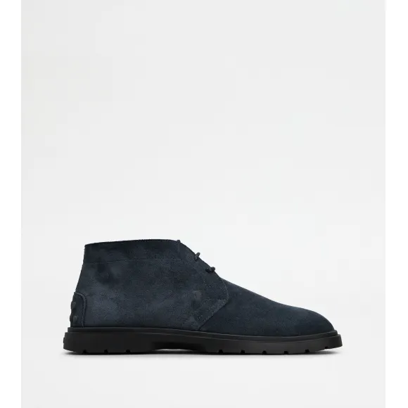 托德斯/Tod's Man 藍色 絨面皮革沙漠靴 XXM59K00D80RE08CU805