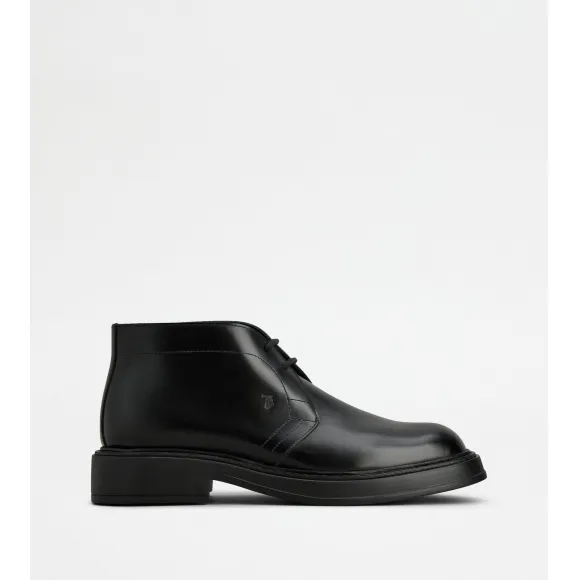 托德斯/Tod's 男人 黑色 皮革沙漠靴 XXM61K00D80LYGB999