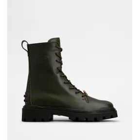 托德斯/Tod's 女人 绿色 皮革格斗靴 XXW08J0EY53N6MV611