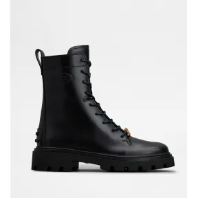 托德斯/Tod's 女人 黑色 皮革格斗靴 XXW08J0EY53RBTB999