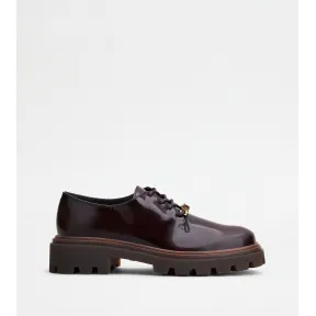 托德斯/Tod's 女人 酒红色 皮革系带鞋 XXW08J0EZ00SHAR810