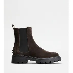 托德斯/Tod's Woman 棕色 Tod's絨面皮革切爾西靴 XXW08J0GF90BYE34S808