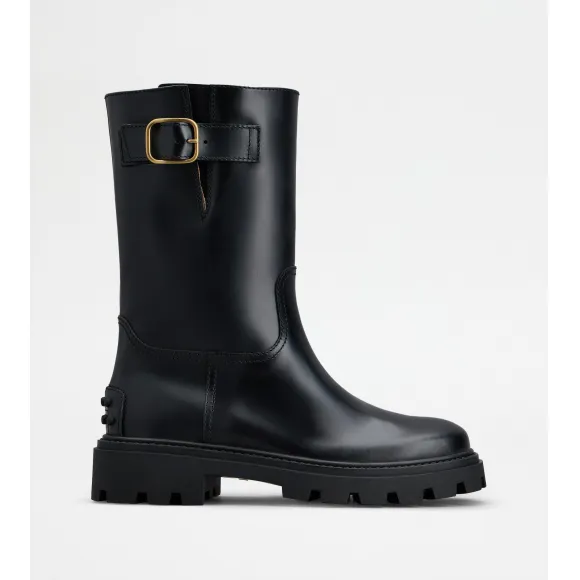 托德斯/Tod's 女人 黑色 皮革机车靴 XXW08J0HL80RBTB999