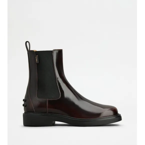 托德斯/Tod's 女人 酒红色 皮革踝靴 XXW20L0IQ40AKTR810