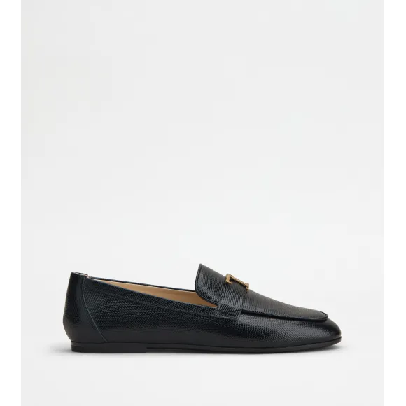 托德斯/Tod's Woman BLACK T Timeless Loafers in Leather XXW35B0ED10RKA40B999