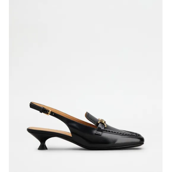 托德斯/Tod's Woman 黑色 皮革後袢帶樂福鞋 XXW37L0IN50SHA37B999