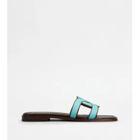 托德斯/Tod's 女人 浅蓝色 皮革凉拖 XXW70K0GU70MIDT008