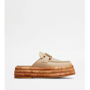 托德斯/Tod's Sabot Platform Kate in Pelle BEIGE Donna XXW72K0GR10N6M39C606