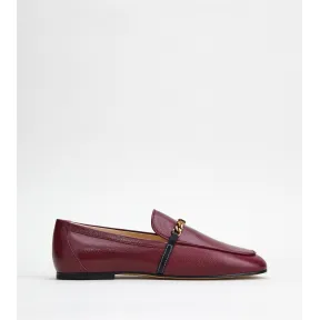 托德斯/Tod's Woman BURGUNDY Loafers in Leather XXW79A0ER40QIL42ZZBN
