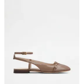 托德斯/Tod's 女人 米黄色 漆皮后袢带芭蕾舞鞋 XXW94K0IA40SFKC413