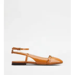 托德斯/Tod's 女人 橙色 漆皮后袢带芭蕾舞鞋 XXW94K0IA40SFKG805