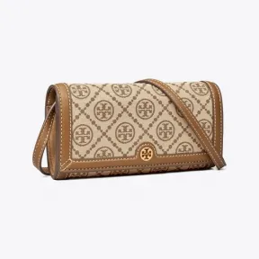 汤丽柏琦/Tory Burch T Monogram 提花斜挎钱夹 135846-371