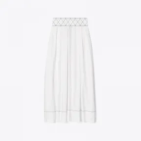 汤丽柏琦/Tory Burch 菱形缝线府绸半裙 136001-100