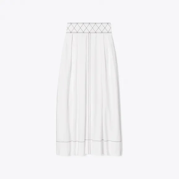 汤丽柏琦/Tory Burch 菱形缝线府绸半裙 136001-100