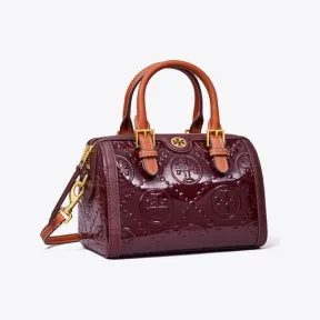 汤丽柏琦/Tory Burch T Monogram 迷你压花漆皮酒桶包 140155-600