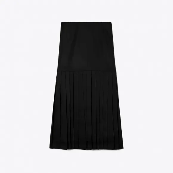 汤丽柏琦/Tory Burch 流苏斜纹羊毛半裙 142937-001