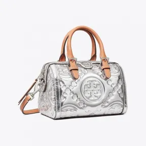 汤丽柏琦/Tory Burch T Monogram 迷你压花金属亮面酒桶包 143155-040