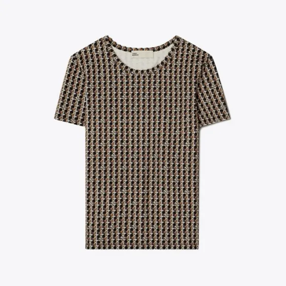 汤丽柏琦/Tory Burch 提篮编织印花 T 恤 144192-001