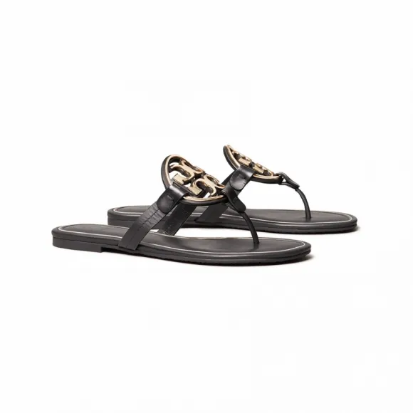 汤丽柏琦/Tory Burch PERFECT BLACK / GOLD Bovine leather 拖鞋 47617-013