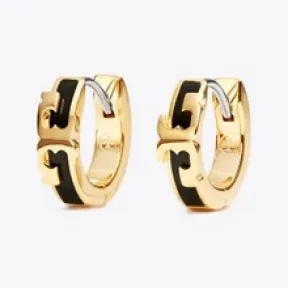 汤丽柏琦/Tory Burch Serif-T 珐琅贴耳圈形耳环 64930-720