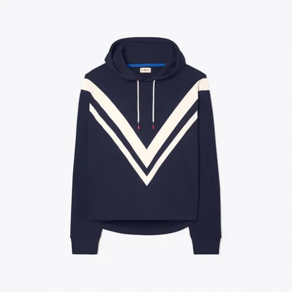 汤丽柏琦/Tory Burch 毛圈布人字纹连帽衫 73802-074