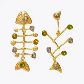 汤丽柏琦/Tory Burch 鱼骨冰块造型耳环 81109-300