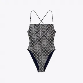汤丽柏琦/Tory Burch 印花后背系带连体泳衣 81972-410