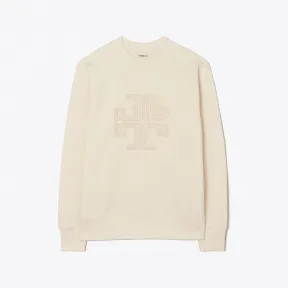 汤丽柏琦/Tory Burch 厚实棉质毛圈布心形 Logo 圆领衫 83227-110