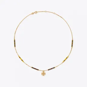 汤丽柏琦/Tory Burch Kira 珐琅长条吊坠项链 87561-701