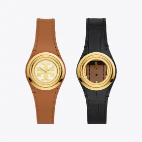 汤丽柏琦/Tory Burch Miller双T Logo可替换皮表带石英手表 TBW6211