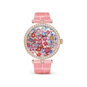 梵克雅宝/Van Cleef & Arpels Poetic Complications®诗意复杂功能腕表系列 38 MM 18K玫瑰金 自动上链机械机芯（Valfleurier），配备小时和侧面分钟显示开花模块 男表 VCARPBJM00