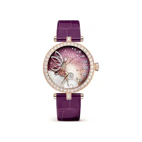 梵克雅宝/Van Cleef & Arpels Poetic Complications®诗意复杂功能腕表系列 33 MM 18K玫瑰金 自动上链机械机芯（Valfleurier Q020），搭载为Van Cleef &Arpels梵克雅宝独家研发的跳时及逆跳分钟模块，36小时动力储存。 女表 VCARPBNJ00