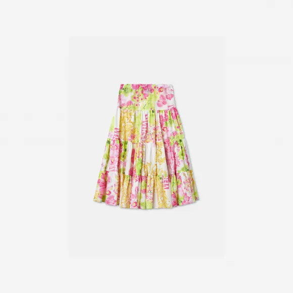 范思哲/Versace 儿童女孩系列 Logo Orchid Kids长裙 1009188-1A06624-5W020