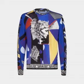 范思哲/Versace JP Collage 针织上衣 - 打印 针织衫 A68858-A222431_A757