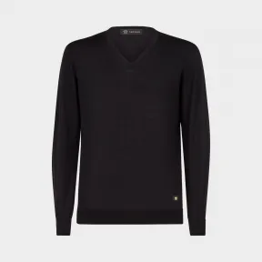 范思哲/Versace V领羊毛针织衫 - 黑色 针织衫 A69778-A222443_A008