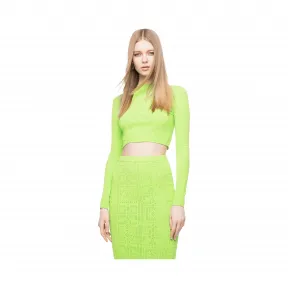 范思哲/Versace 无缝合蕾丝希腊回纹上衣 - 绿色 针织衫 A73278-A218079_A1517