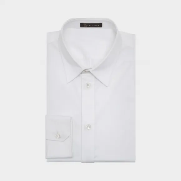 范思哲/Versace 修身棉质衬衫 - 明亮的白色 衬衫 A77098-A222394_A001