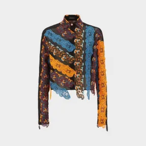 范思哲/Versace 巴洛克蕾丝花边衬衫 - 黑色 衬衫&上衣 A77578-A206121_A3211