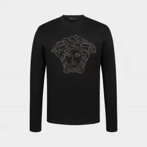 范思哲/Versace 美杜莎长袖T恤 - 黑色 T恤&Polo衫 A77983-A201952_A008