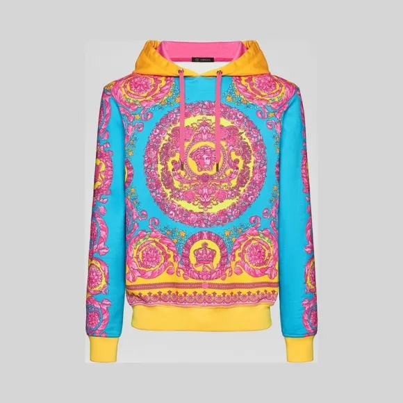 范思哲/Versace Fluo Barocco印花帽衫 A80466-A231194_A785