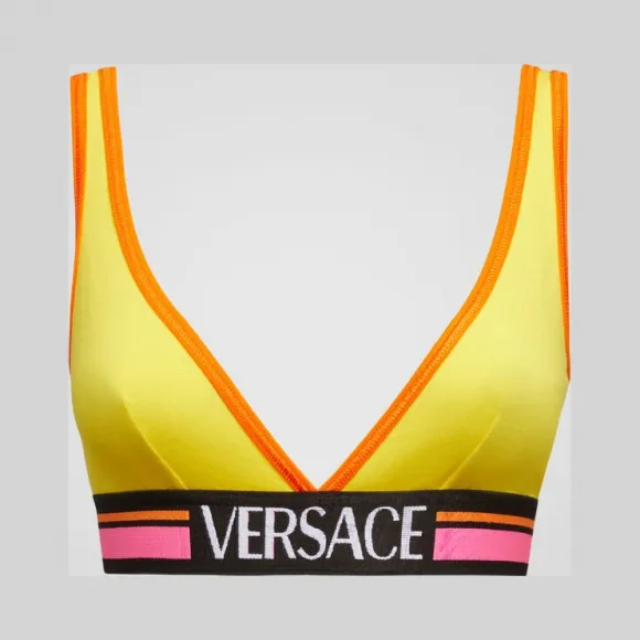 Versace  Logo装饰三角形无钢圈文胸 AUD04065-A232741_A1018