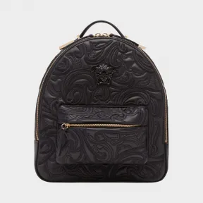 范思哲/Versace 巴洛克刺绣背包 - 黑色 双肩背包 DBFF269-DNATBA_KNJOC