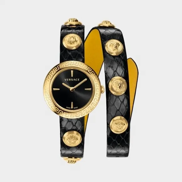范思哲/Versace 美杜莎铆钉头像黑色腕表 PVERF003-P0018_PNUL