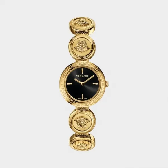 范思哲/Versace 美杜莎铆钉头像黑色手镯式腕表 PVERF006-P0018_PNUL