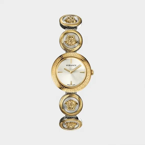 范思哲/Versace 美杜莎铆钉头像白色手镯式腕表 PVERF008-P0018_PNUL