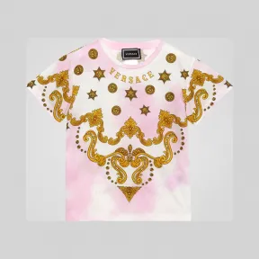 Versace  扎染Barocco Western印花T恤 YC000249-A233563_A7252