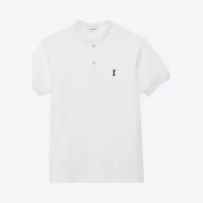 伊夫圣罗兰/Yves Saint laurent 白色棉质短袖立领 POLO 衫 339057Y2LD19000