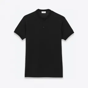 伊夫圣罗兰/Yves Saint laurent 黑色棉质短袖立领 POLO 衫 339057Y2YE11000