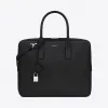 伊夫圣罗兰/Yves Saint laurent 经典MUSEUM小型公文包，采用黑色颗粒山羊纹理皮革  342605BTY0N